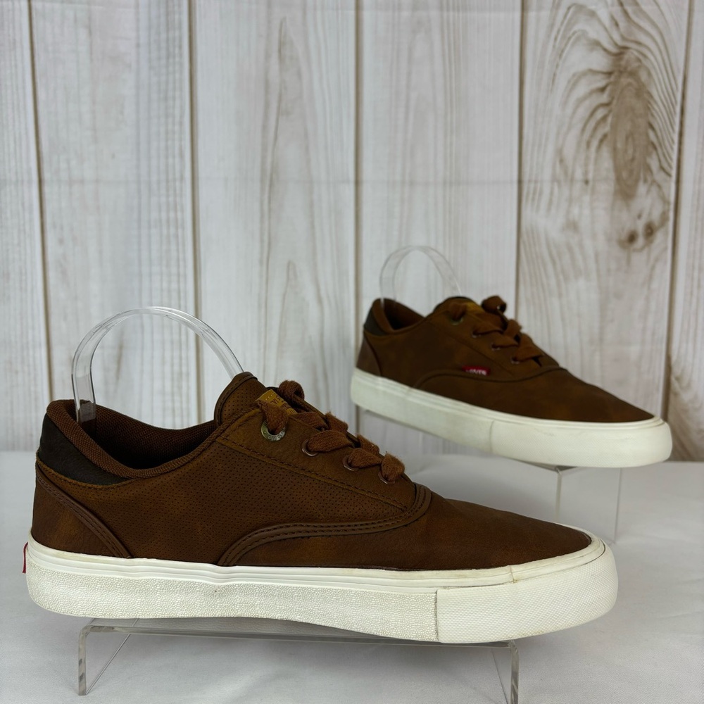 Levi’s Sneakers Comfort Lace Up Classic Low Top Tennis Shoes Brown Size 9 - Picture 2 of 16